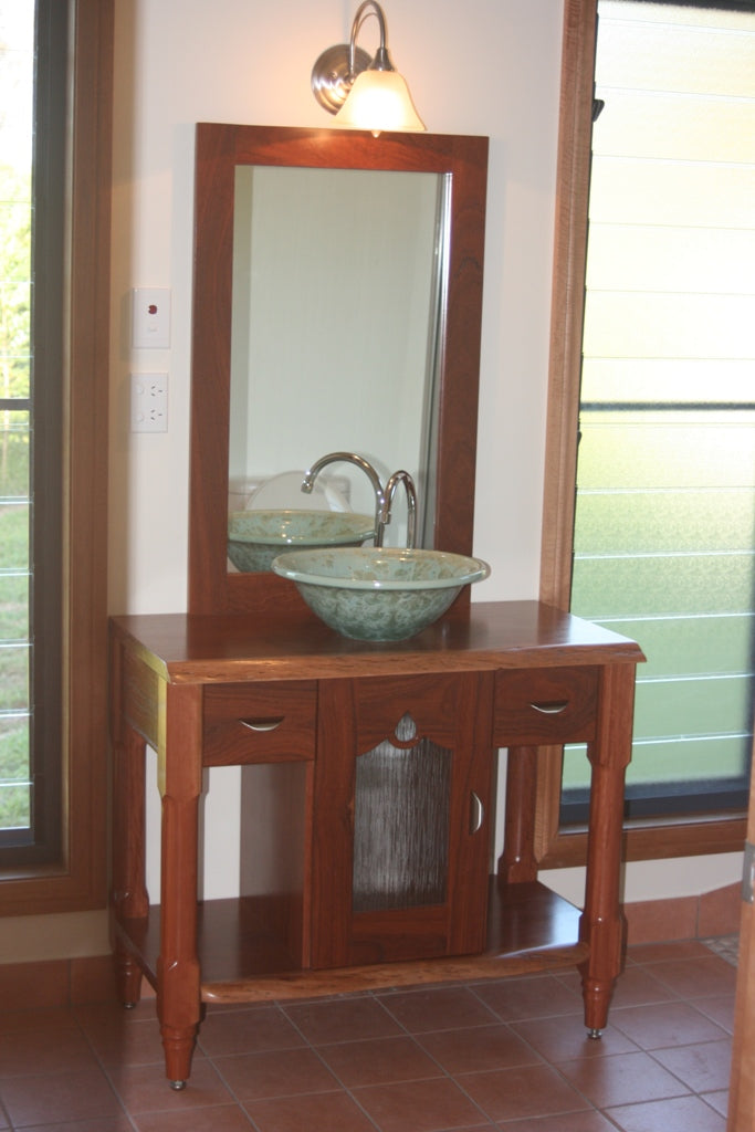 Bathroom vanity and mirror