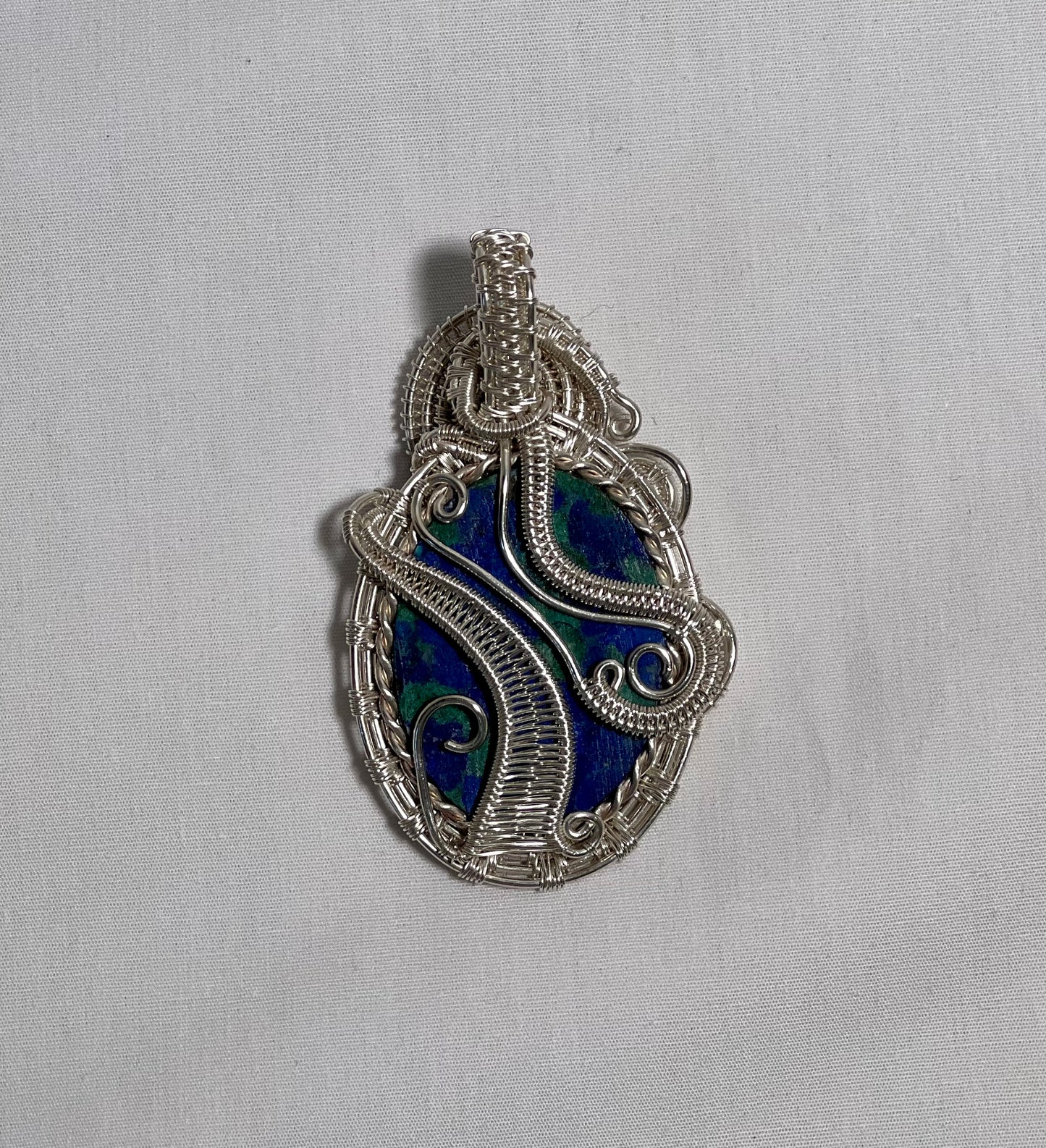 Fine Silver Malachite Pendant