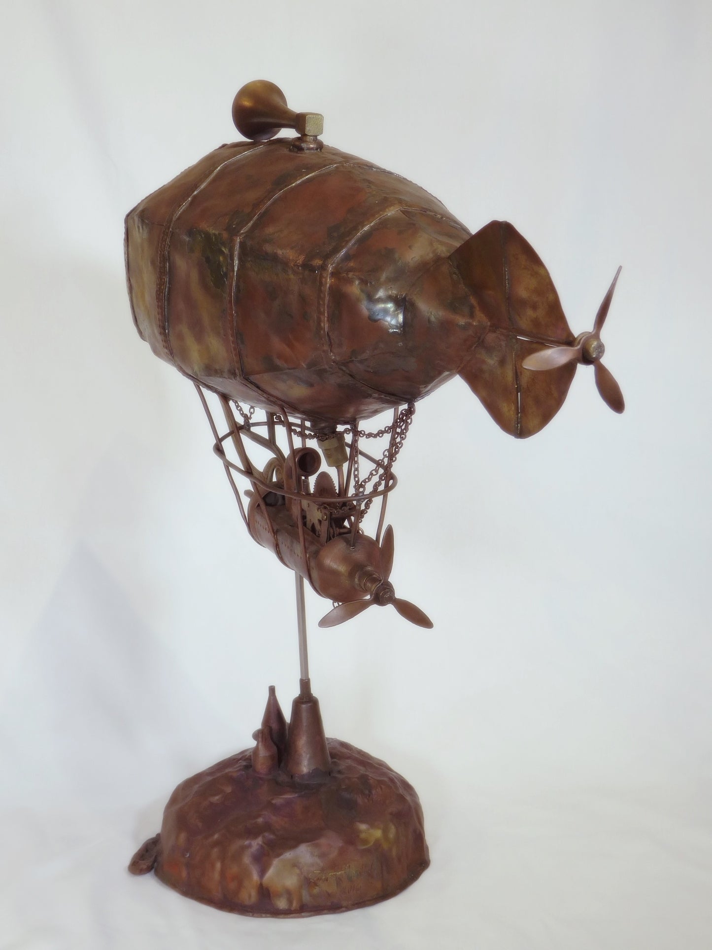 Steam Punk Blimp - copper sculpture