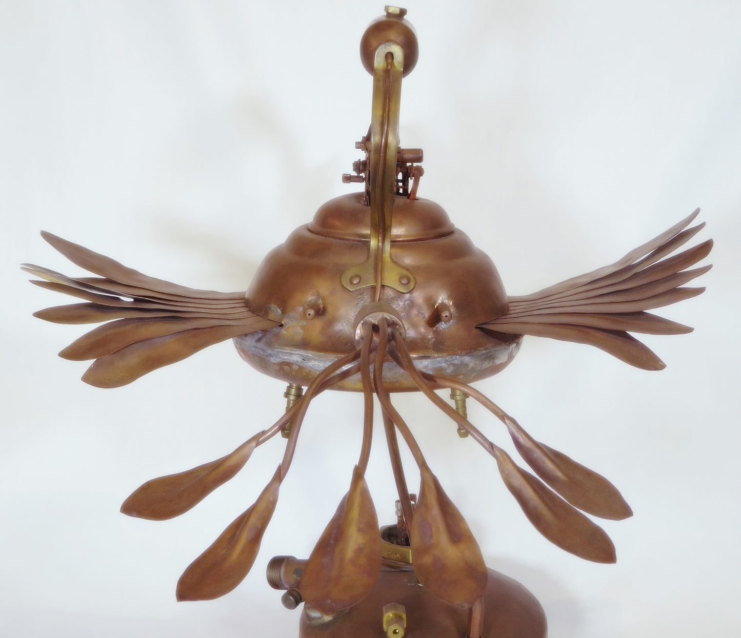 "Tea Bird" copper sculpture