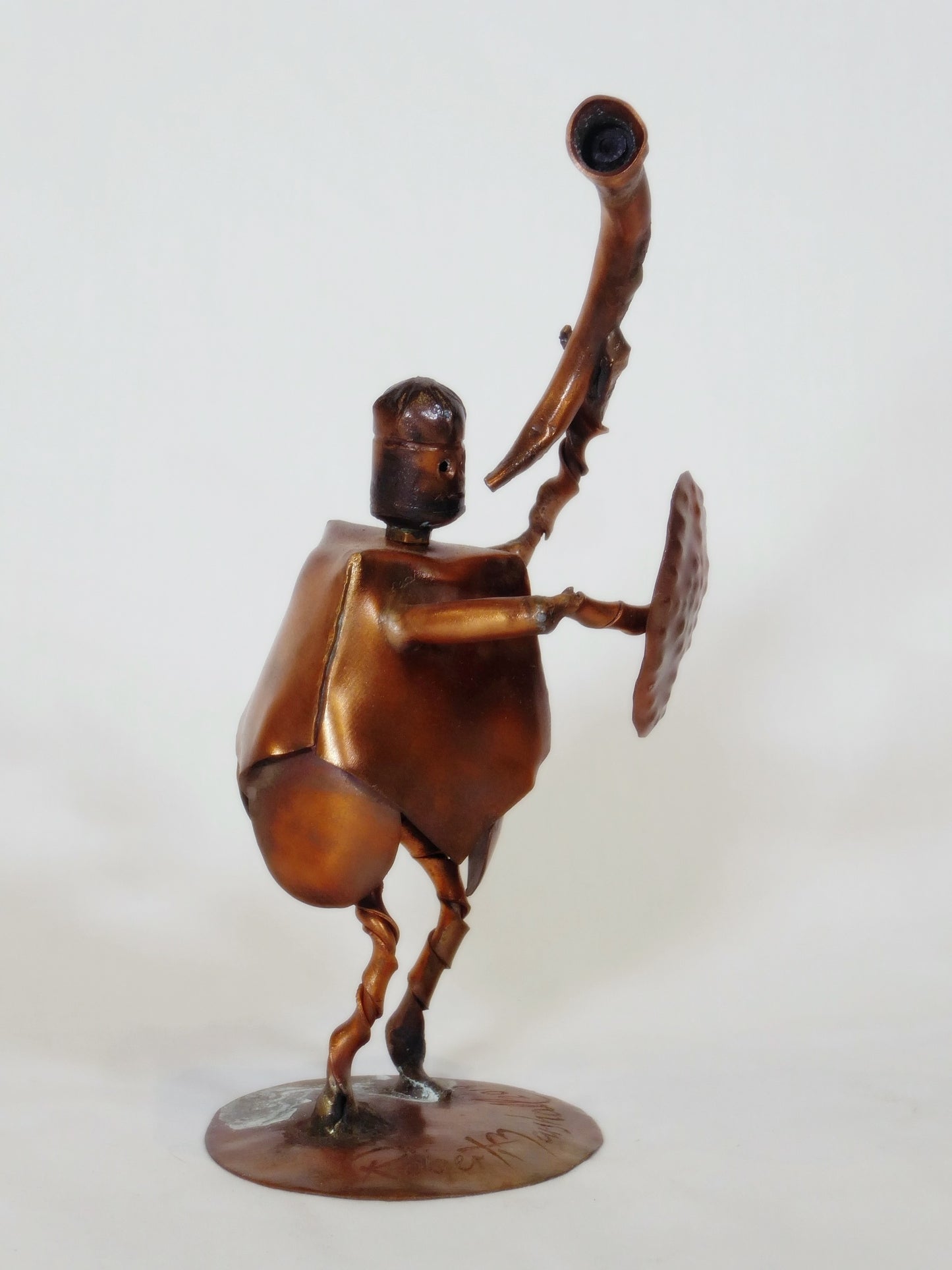Steam Punk Warrior copper sculpture